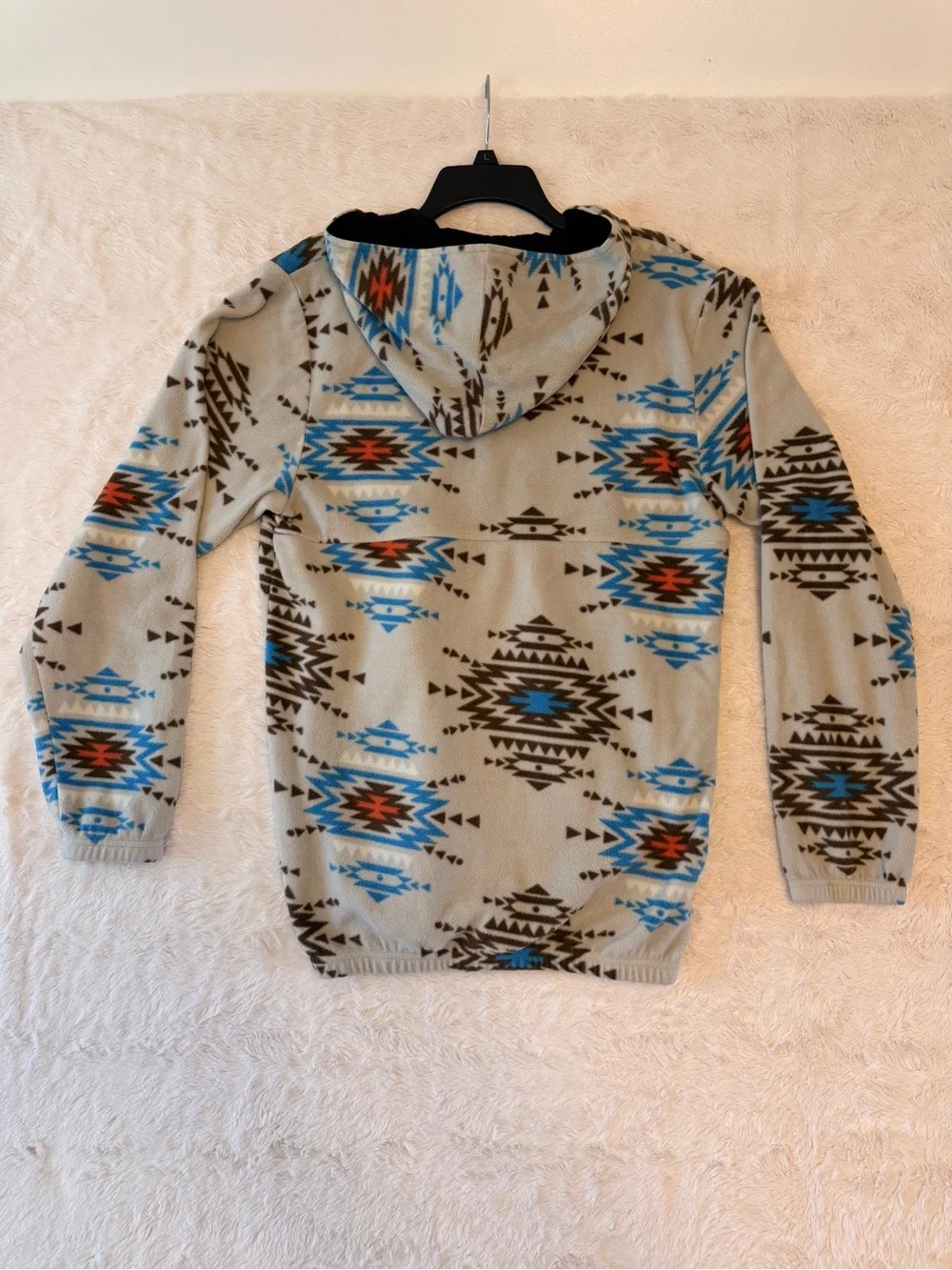 Rebels & Nomads Southwestern Aztec Fleece Quarter Zip Hoodie Small